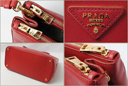 Prada Handbag Shoulder Bag Prada B1786t Saffiano Fuoco Red With 2 Way Strap