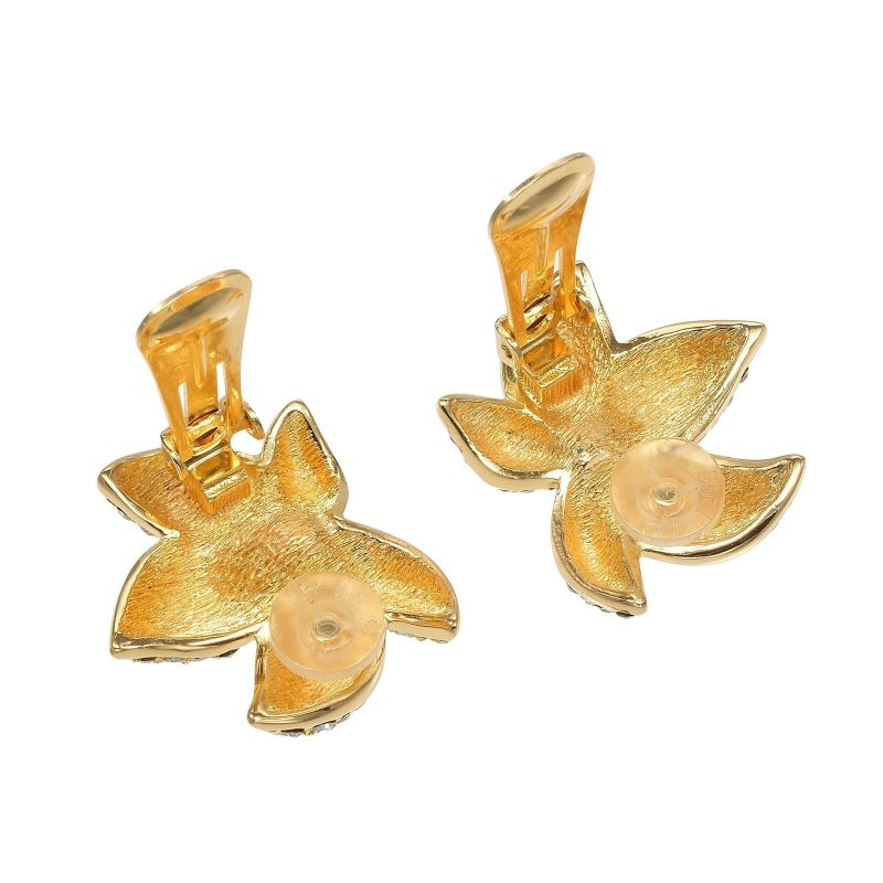 [dior] Christian Dior Gold Plated And Rhinestone Ladies 25.0g Earring