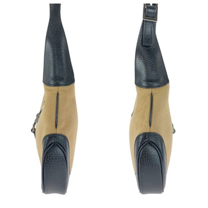 Gucci Jackie Line Beige Black Silver Hardware Canvas/leather 001 3735 Shoulder