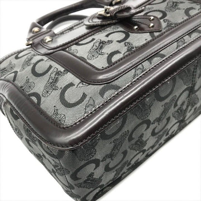 Celine Horse Carriage Signature Hand Tote Enamel Leather Brown