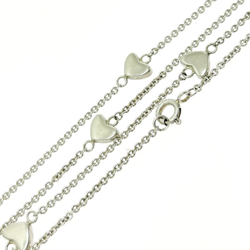 Tiffany & Co Silver Heart Link Lariat Necklace 9.0g 925 Engraved 408052 Necklace
