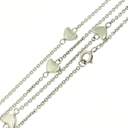 Tiffany & Co Silver Heart Link Lariat Necklace 9.0g 925 Engraved 408052 Necklace