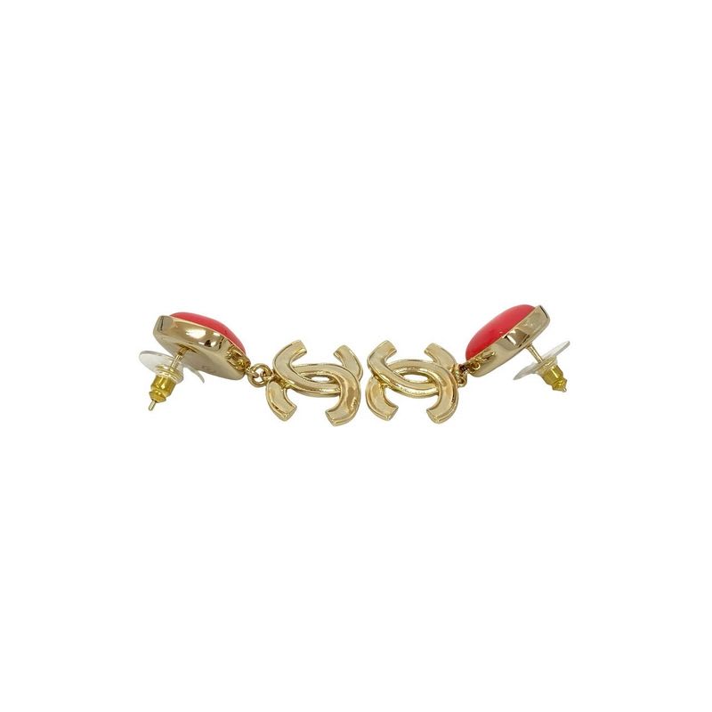 Chanel Coco Mark Plastic Earrings Accessories Small 22AS