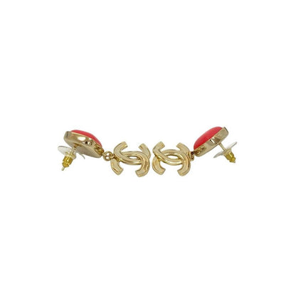 Chanel Coco Mark Plastic Earrings Accessories Small 22AS