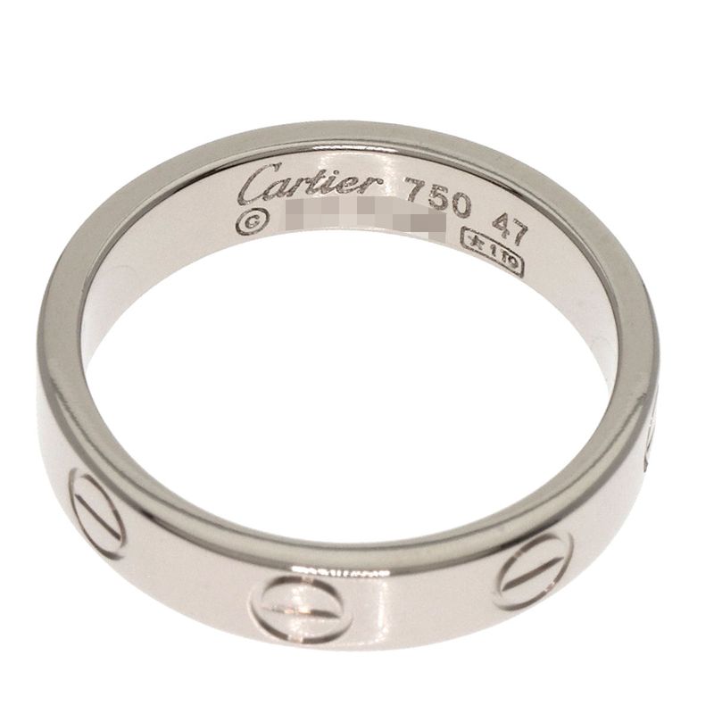 Cartier Mini Love Ring #47 Ring - 18K White Gold Ladies