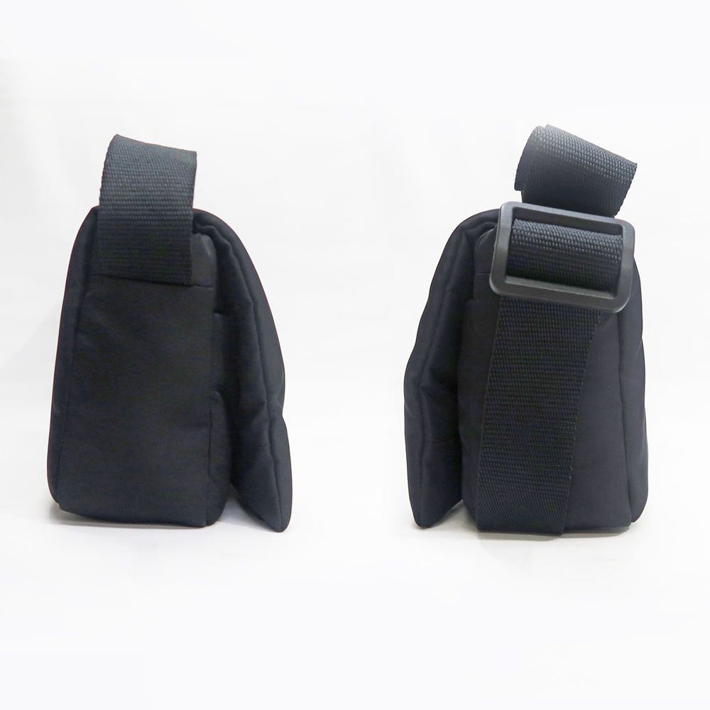 Balenciaga Monaco Flap Messenger Nylon Shoulder Bag Black