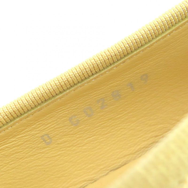 CHANEL 19S G02819 Ballerina Coco Mark Ribbon Leather Flat Pumps Shoes Yellow 37
