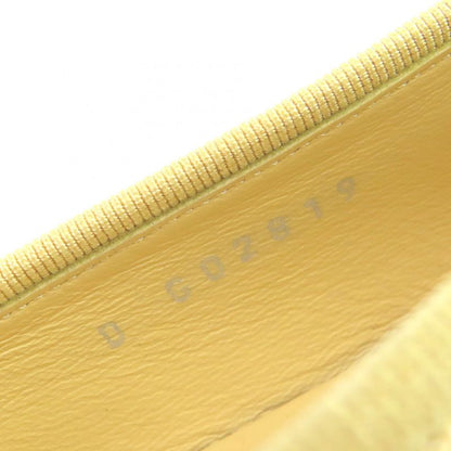 CHANEL 19S G02819 Ballerina Coco Mark Ribbon Leather Flat Pumps Shoes Yellow 37