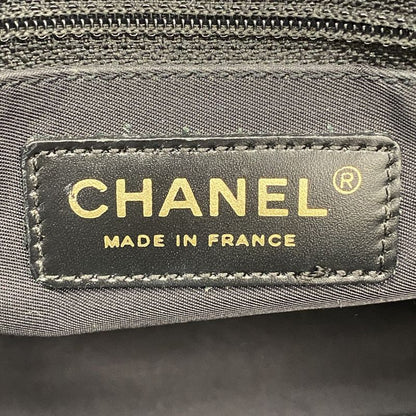 Chanel Tote New Travel Nylon Black Chien Pan Gold Hardware Women's