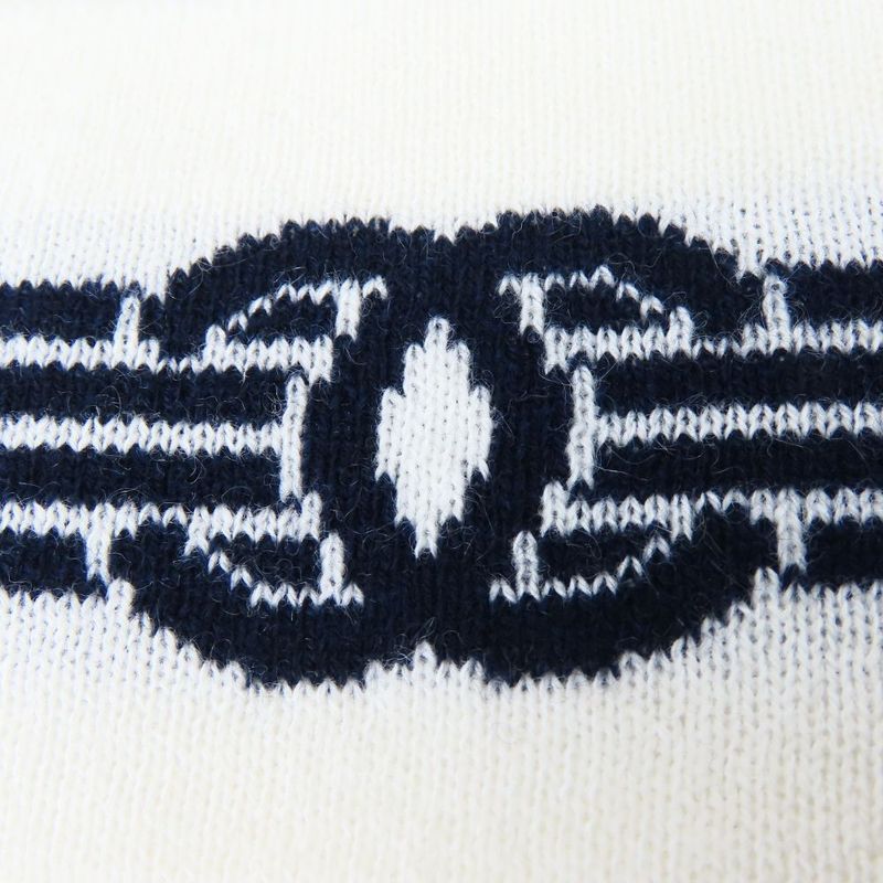 Chanel Knit Cap Cashmere Cotton White Black Knit Hat Coco Mark Apparel Women