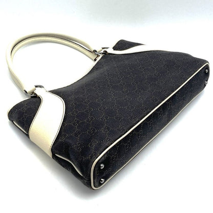 Gucci 179587 001013 GG Canvas Tote Handbag Leather Women