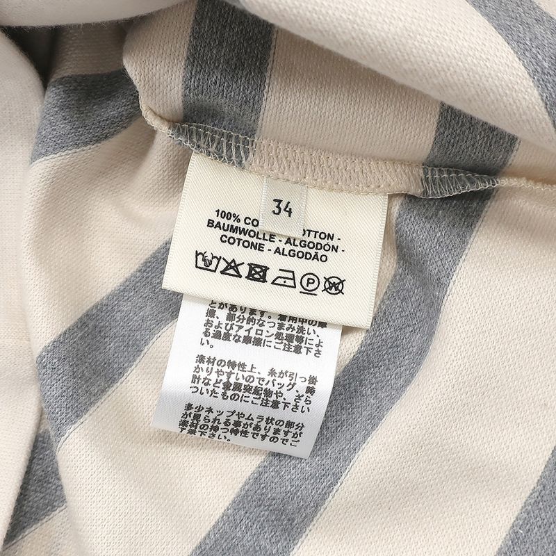 Hermes Short Sleeve T-Shirt Straight T-Shirt Cotton Ivory X Gray X Black 34