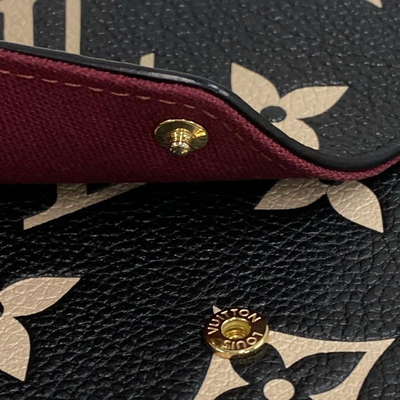 Louis Vuitton Wallet Bicolor Monogram Empreinte Pochette Felicie M80482 Black
