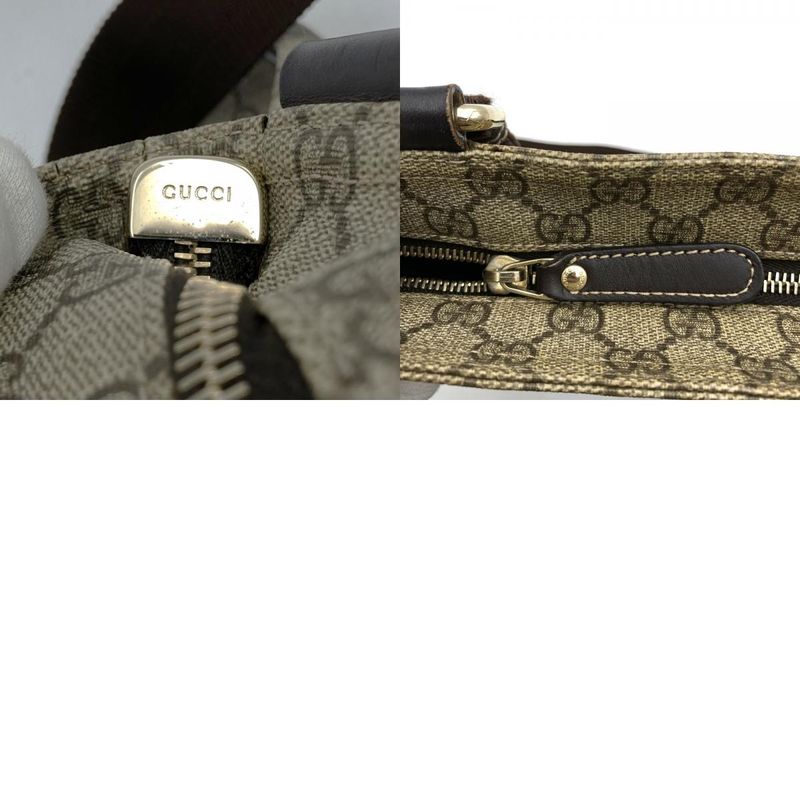 Gucci 201446 Shoulder Bag Brown GG Supreme Canvas Women's High Brand