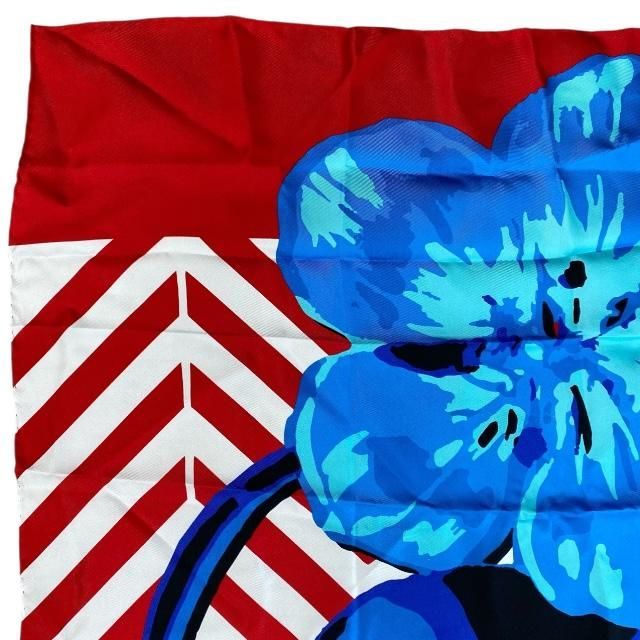Christian DIOR 22flp070i615 2022 Flower Pop Scarf Silk Red Blue Pink