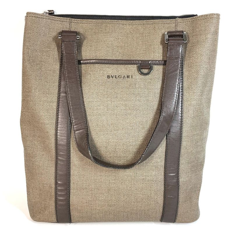 Bvlgari Shoulder Bag Weekend Logo Pvc/leather Gray