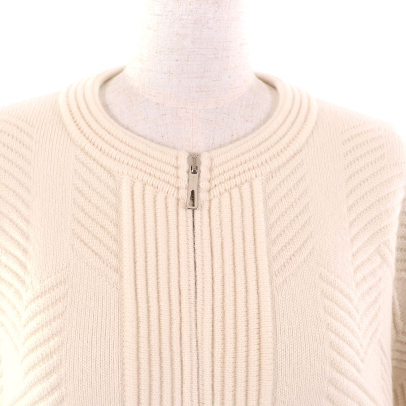 Hermes 23AW 3h2101d4 100% Wool H Motif With Logo Zip Poncho Coat Knit Coat Off