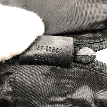 Gucci 039 1054 Drawstring Pouch Small Bag Nylon Canvas Black Ladies Men Fashion