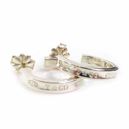 Tiffany & Co 1837 Narrow Hoop Earrings Sv925 Silver With Box And