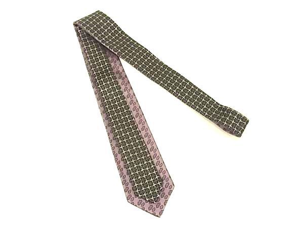 Bvlgari 100% Silk Reversible Tie Business Men's Pink And Black Bi1399