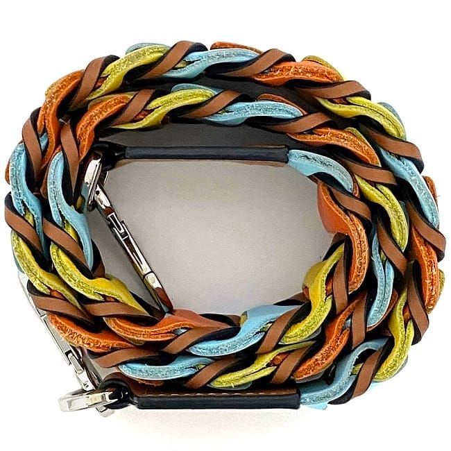 Loewe Shoulder Strap Ec22874 Brown Yellow Orange