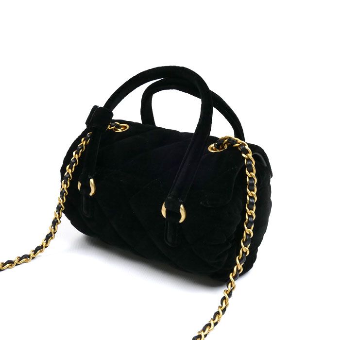 Chanel Velvet Mini Beau Ring 2024 VIP Christmas Gift 2 Way Shoulder Bag Black