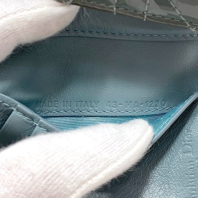 Christian Dior Trifold Wallet Gray Lady Dior Cannage