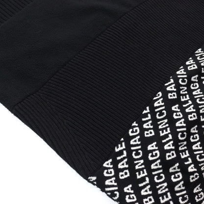 Balenciaga 20AW 641734 Oversized Half Zip Knit Sweater With Logo Pattern