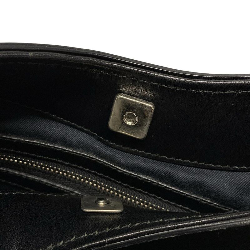 Gucci Shoulder Bag GG Pattern 106250 Black Leather