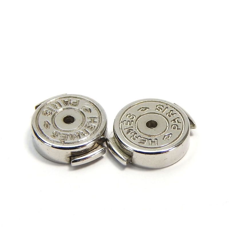 Hermes Earrings Caje De Ashe H Cube Off-white Silver Plated Accessories Jewelry