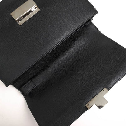 Gucci Bag Second Bag Clutch Bag Men Leather Genuine Black 03137 1669 Flap