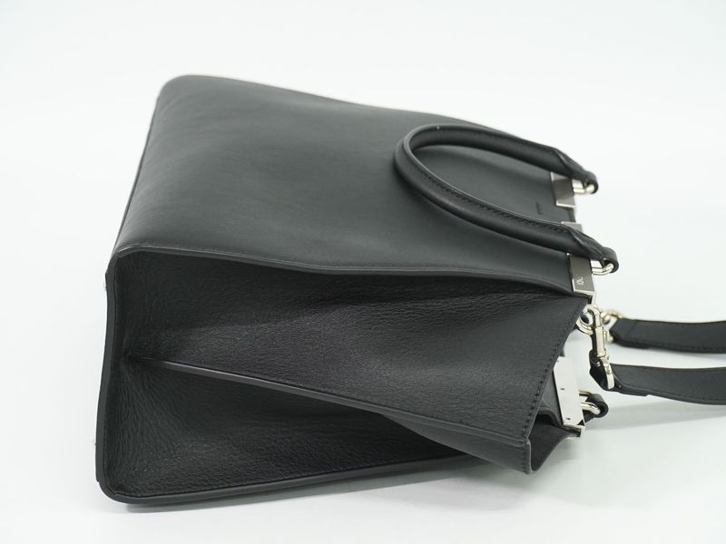 Authentic Fendi Trois Jour 2WAY Shoulder Bag Handbag Leather Black 8bh279 Bag