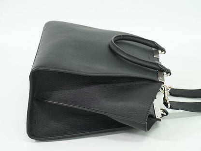 Authentic Fendi Trois Jour 2WAY Shoulder Bag Handbag Leather Black 8bh279 Bag