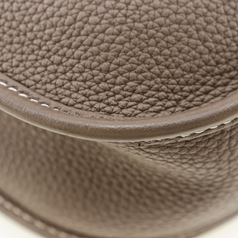 Hermes Evelyn 3PM Taurillon Clemence Etoupe Gold Hardware D Ladies Shoulder Bag