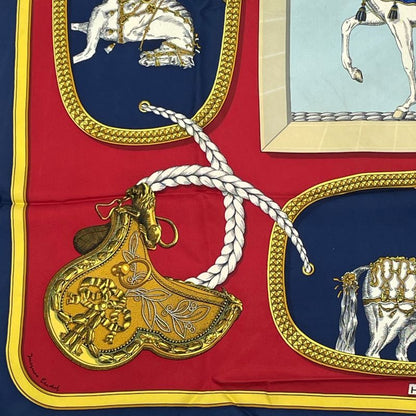 Hermes Carre 90 Grand Apparat Horse In Full Dress Multicolor Scarf 100% Silk