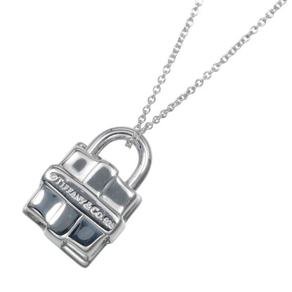 Tiffany & Co Ribbon Box Lock Silver 925 Ladies 15.6g Necklace