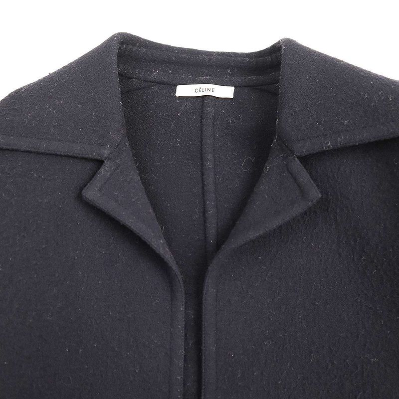 Celine Phoebe Period Wool Long Coat 2 8p02 5955 Navy 38