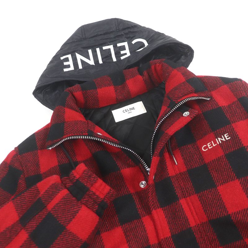 Celine 21AW 2w404018f Lumberjack Buffalo Check Cottoned Blouson Jacket Red