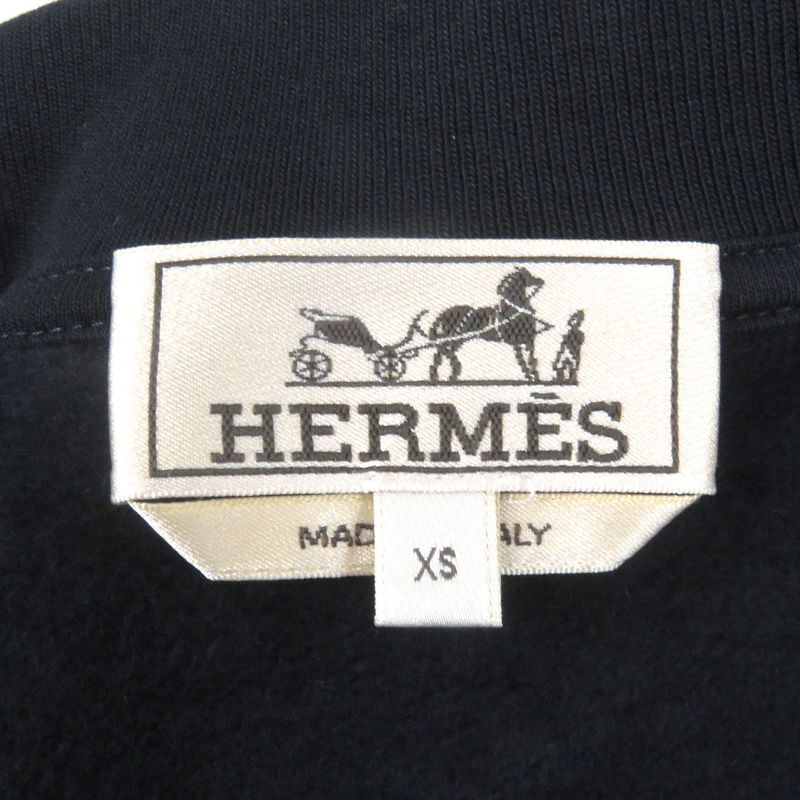Hermes H467830hz Quaterb H Rie Button Lamb Leather Patch Teddy Blouson Studded