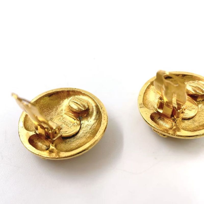 Chanel Alphabet Logo GP Gold Earrings