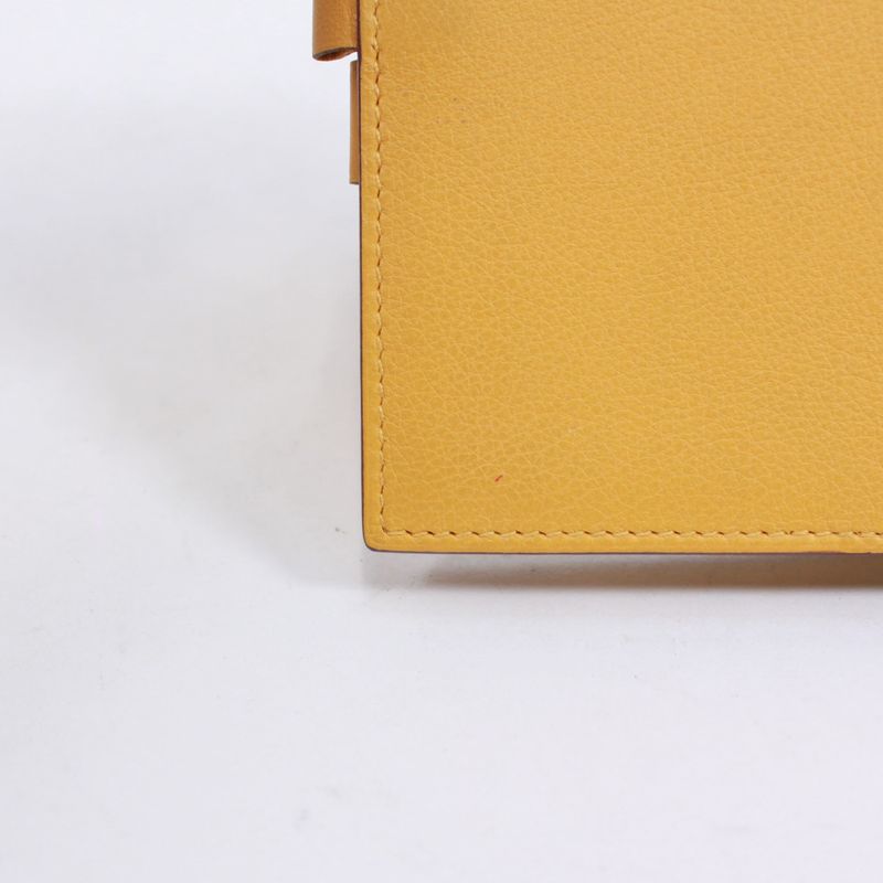 Hermes Agenda GM Leather Yellow Wallet (other) Silver