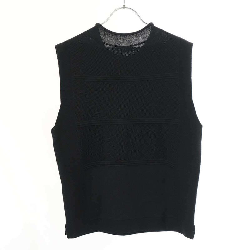 Hermes Jacquard Wool Knit Vest Black 44