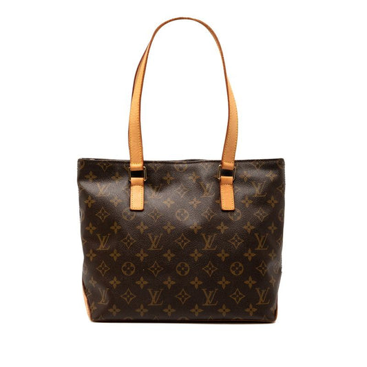 Louis Vuitton Monogram Cabas Piano Handbag Tote Bag M51148 Brown PVC Leather