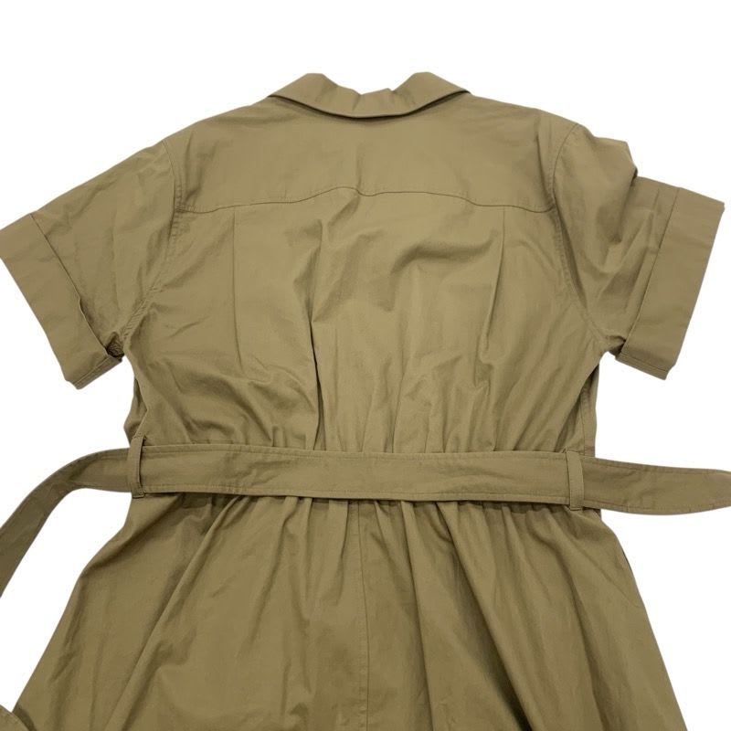 Celine Dress Cotton Khaki Gold Safari Logo Short Sleeve