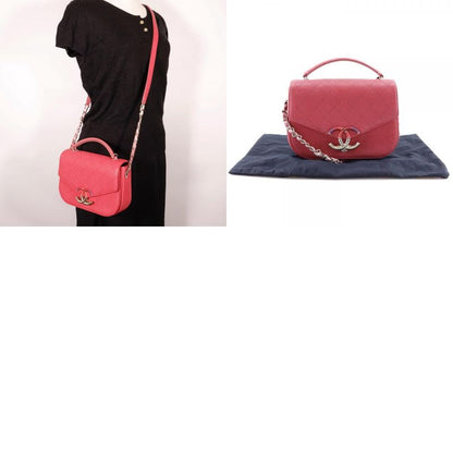 Chanel Coco Mark Top Handle 2WAY Shoulder A93659 Caviar Skin Pink Ladies Handbag