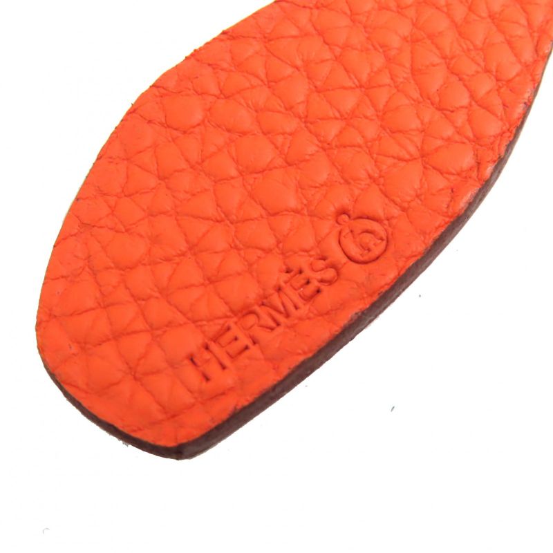 Hermes Petite Ash Beaver Epson/togo Bagcharm Pink/orange With Boxwomen's Large