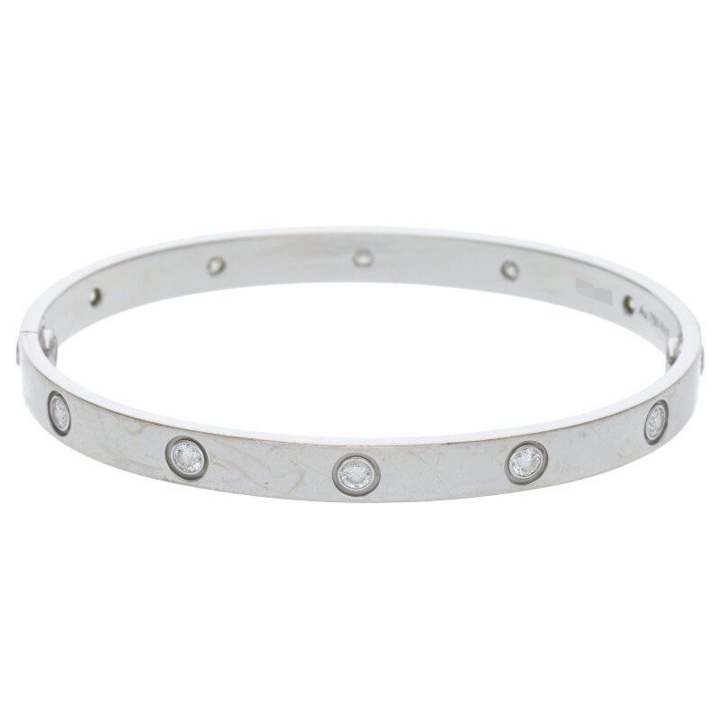 Cartier LOVE Bracelet Diamonds New Shape 18K White Gold Diamond Bracelet Men's