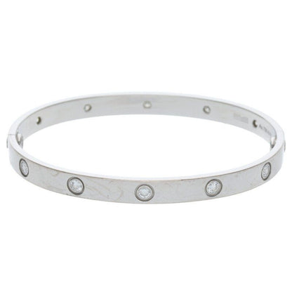 Cartier LOVE Bracelet Diamonds New Shape 18K White Gold Diamond Bracelet Men's