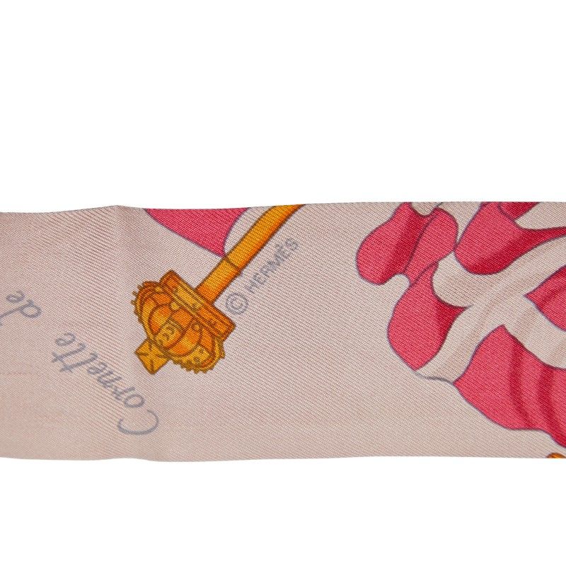 Hermes Twilly Flag Pink Multicolor Silk Women Hermes