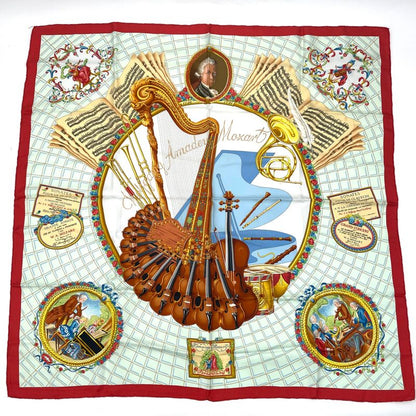 Hermes Carre 90 Wolfgang Amadeus Mozart Hymn To Mozart Silk Scarf Multicolor